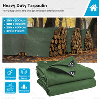 3 Types Army Heavy Duty Canvas Tarp Tarpaulin Sun Blocked Waterproof Dustproof