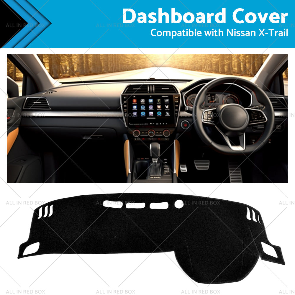 Black Non-Slip Dash Mat Suitable For Nissan X-Trail T33 Qashqai Dashboard Cover