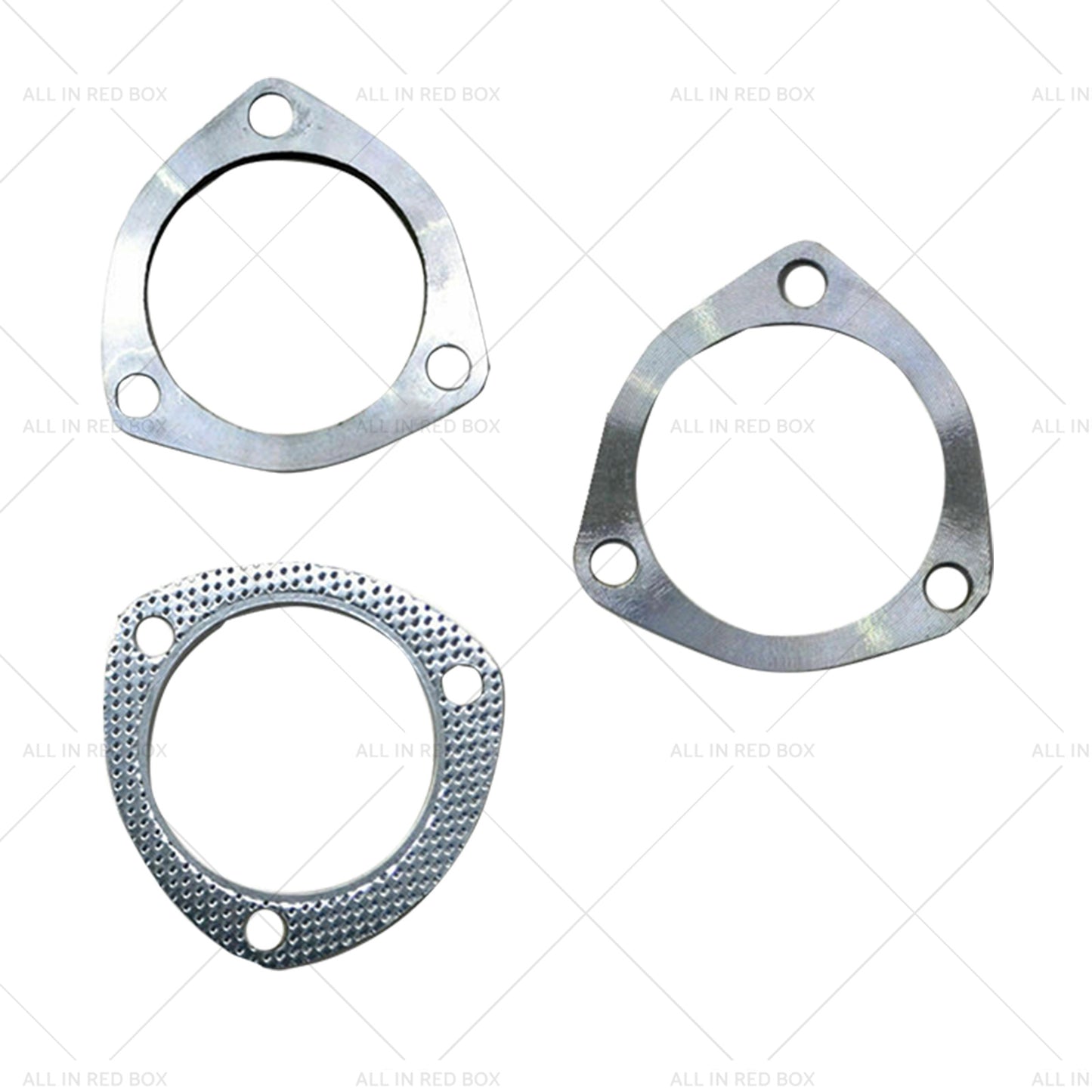 Universal Exhaust Flange Plate Set 304 Stainless Steel 2.5" 63mm 3 Bolt Gasket