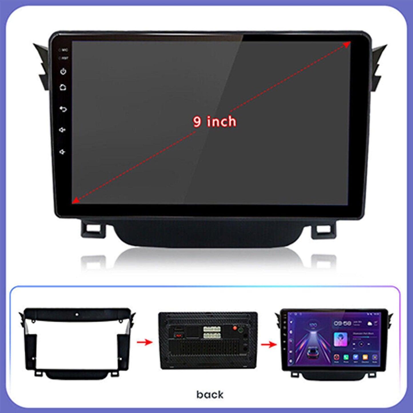In-Dash Units 9inch Touch Screen Stereo CarPlay Suitable For Toyota Corolla 2009-13