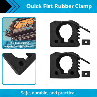 compare product 2x Car Rubber Clamps Bases Adapter 25-45mm Shovel Axe Retainer Fixing Holder