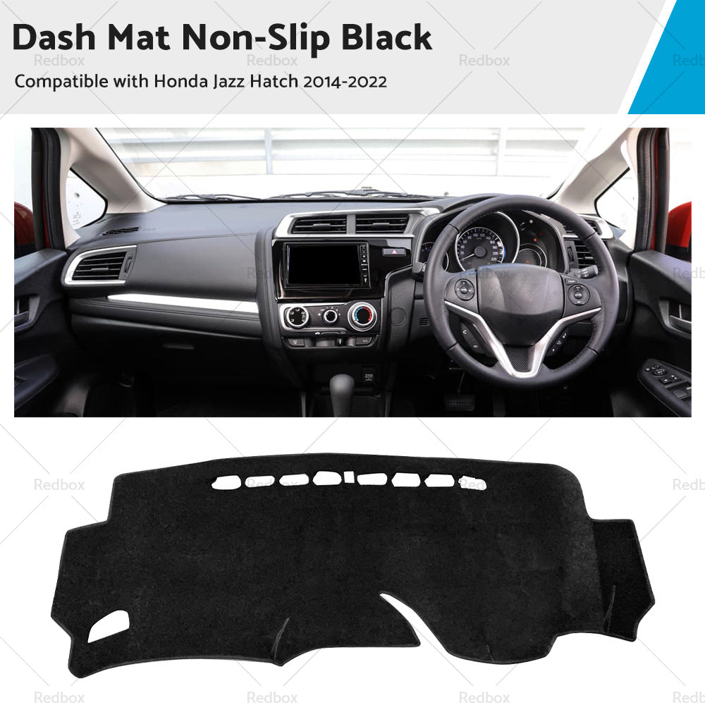 Non-Slip Dash Mat Suitable For Honda Jazz Hatch 2014- 2022 Dashboard Cover Black