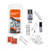 Silver Alloy Wheel Rim Scuffs Scrape Car Kerb Damage Repair Kit Fix Tool Set