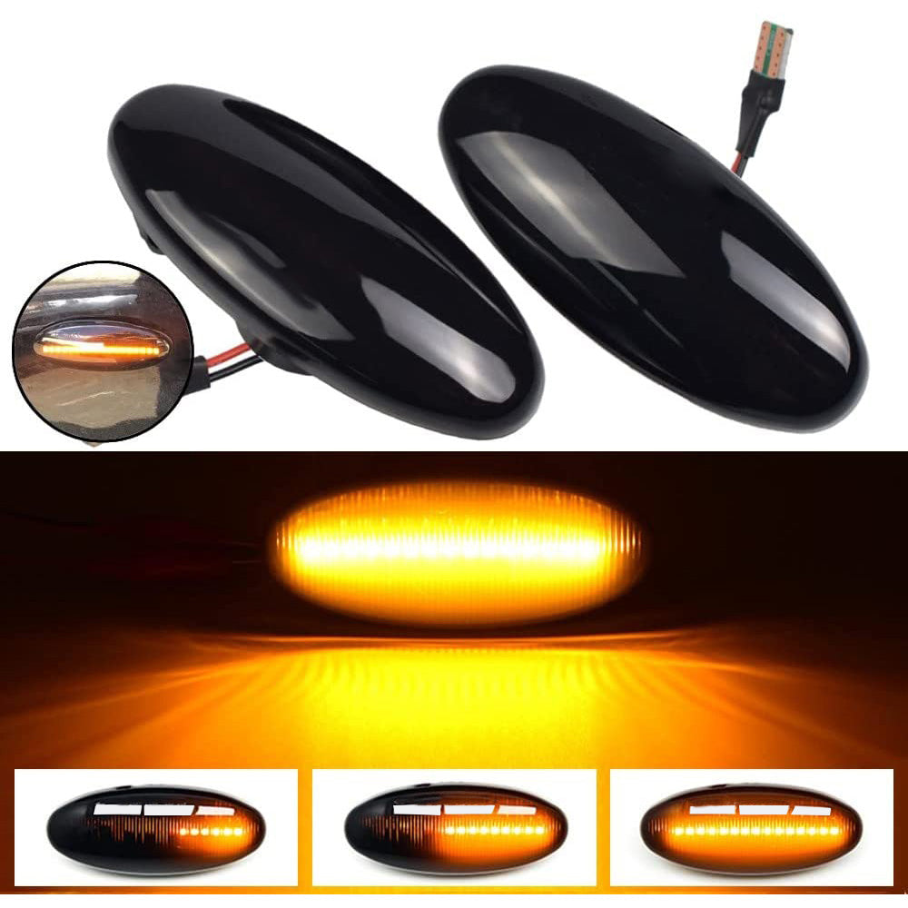 2x Dynamic Side Light Turn Signal Indicator Suitable For Nissan Navara D22 / NP300