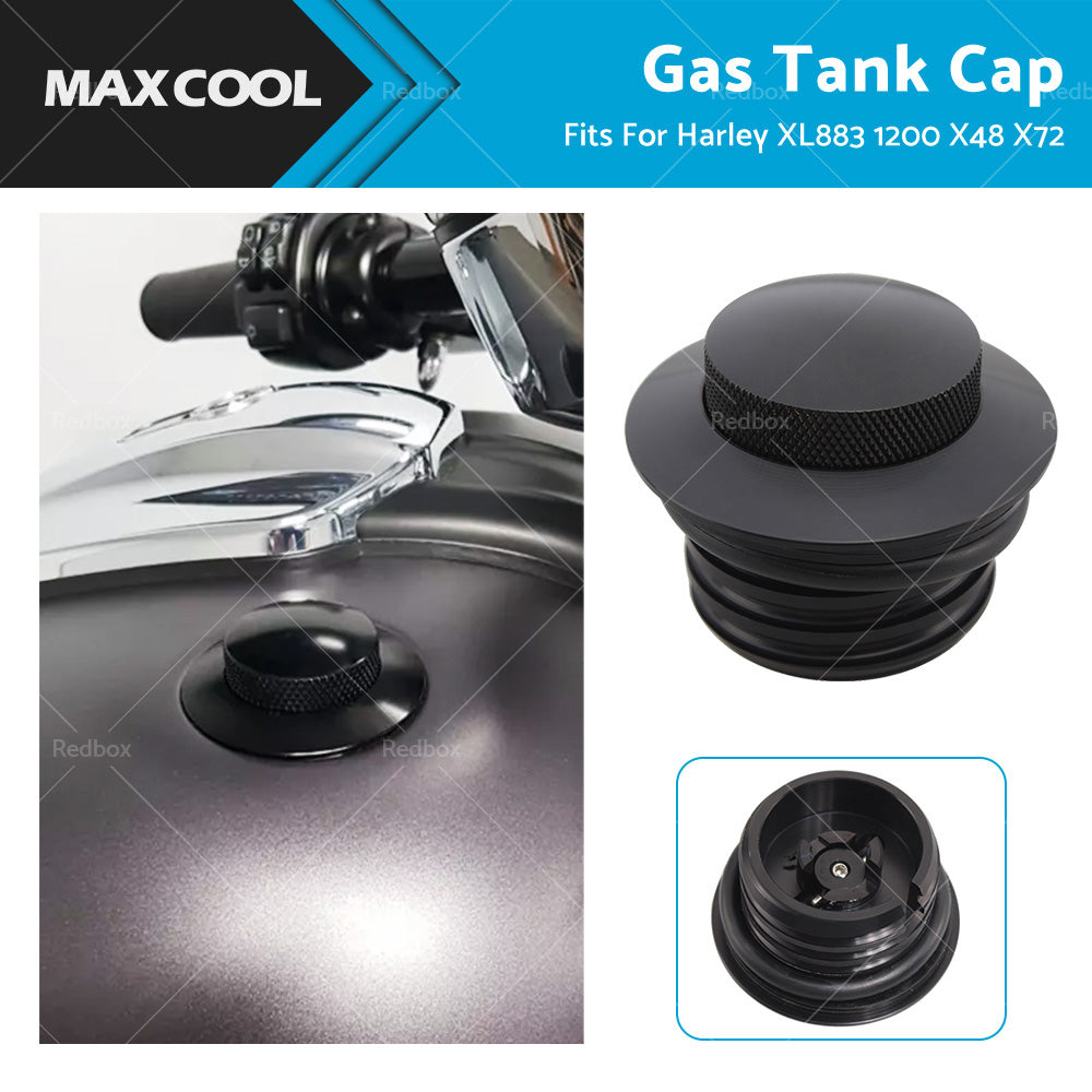 Black Flush Gas Tank Cap Fuel Cover Fit For Harley Touring Sportster XL883 1200