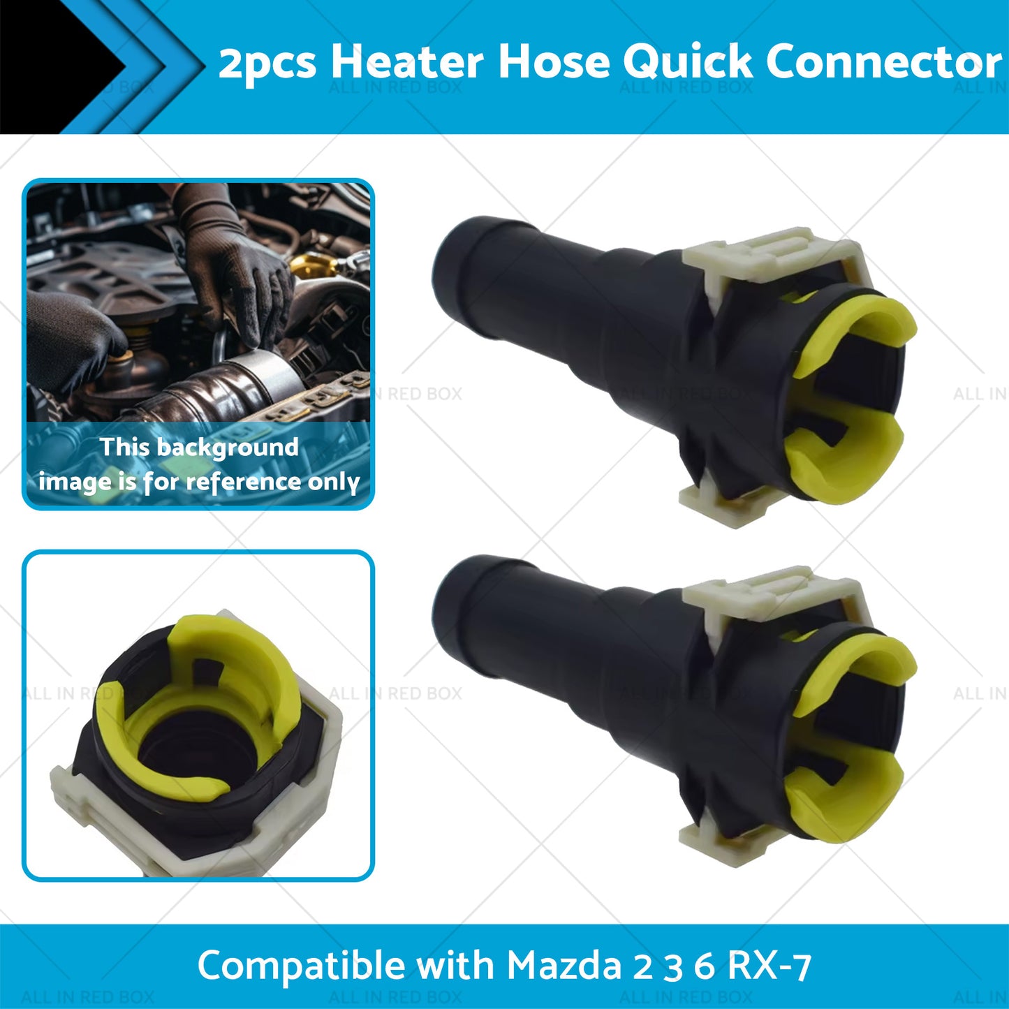 2x Heater Hose Quick Connector Suitable for Mazda MX-3 MX-6 RX-7 Protege MPV