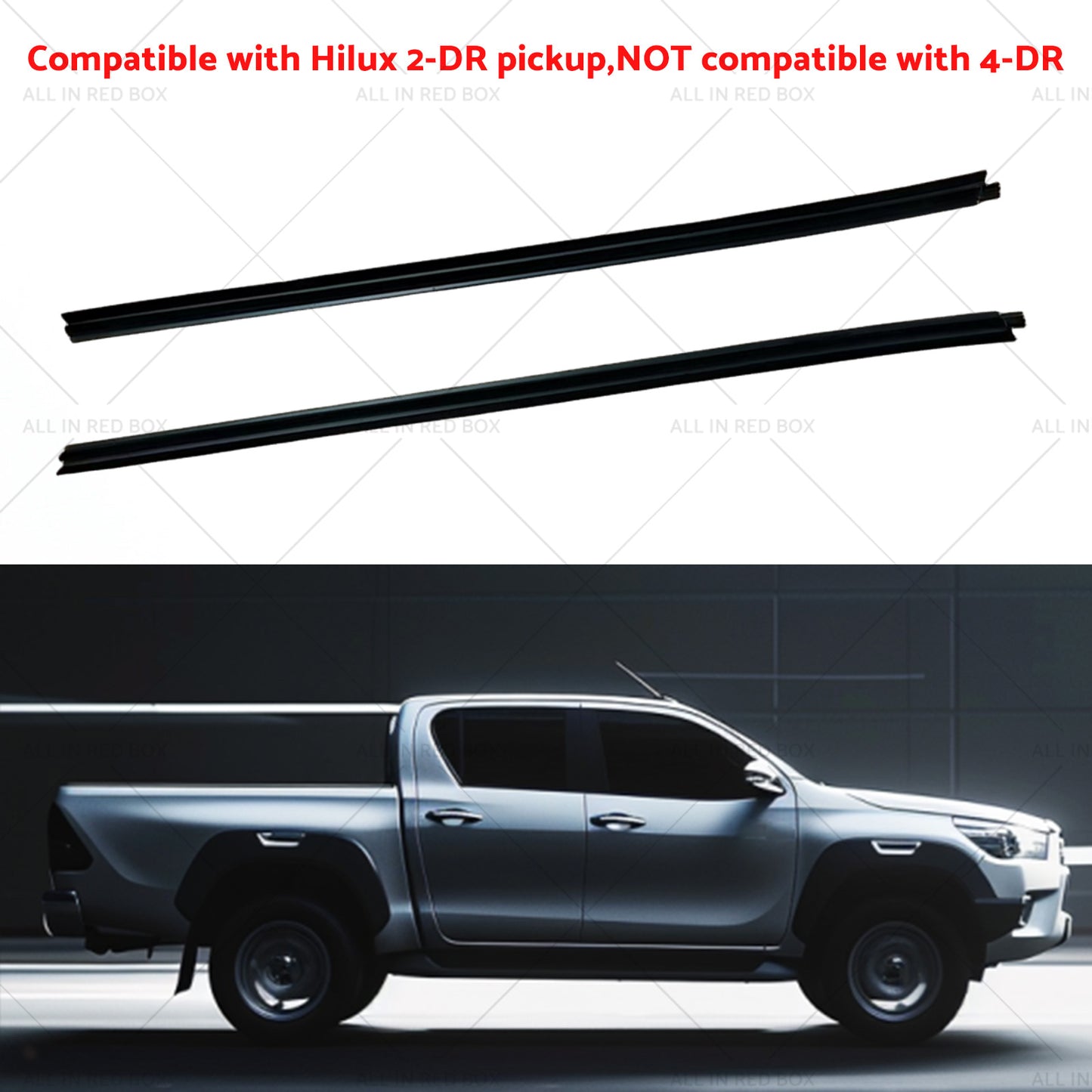 Front Door Seal Weatherstrip Rubber Suitable for Toyota Hilux 2-Door Ute 05-15