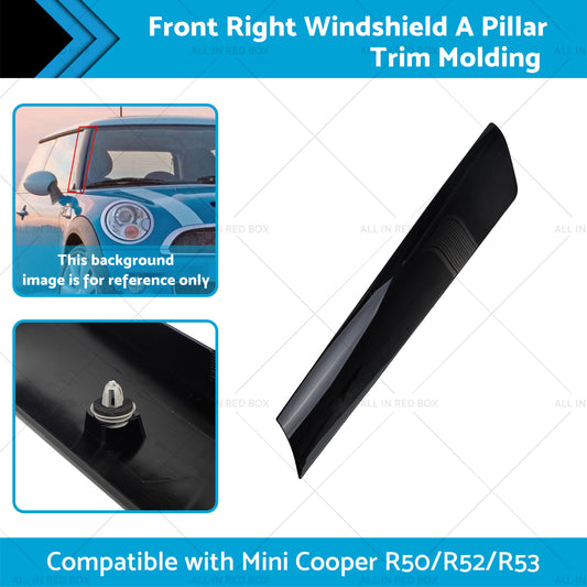 Windshield A Pillar Trim Molding Front Right Suitable for BMW Mini R53 R50 R52