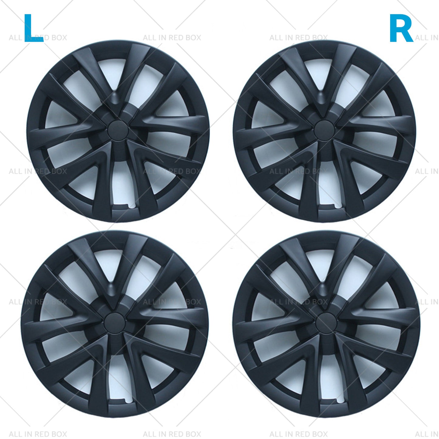 4PCS Matt Black Wheel Cover Hub Caps Rim Hubcap Suitable for Tesla Model 3