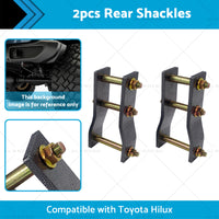 2x Rear Extended Greasable Shackles 2 inch  50mm Lift Suitable For Toyota Hilux KUN26