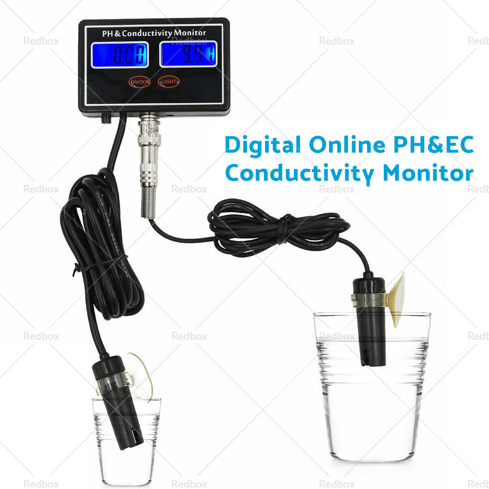 Online PH  and  EC Conductivity Monitor Meter Tester Rechargeable Aquaculture Pond