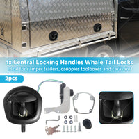 2x 12V Power Operated Black Whale Tail T Handle Lock For Trailer Canopy