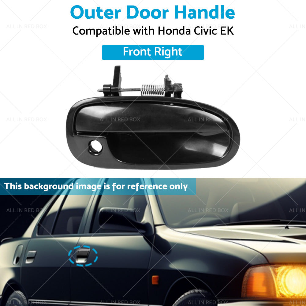 Smooth Black Front Right Outer Door Handle Suitable for Honda Civic EK 1995-2000