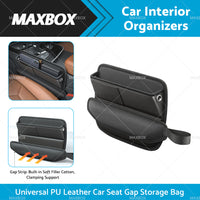 {{ Car Seat Gap Storage Bag Organizer PU Leather With Exclusive Charging Cable Hole }} - Buy Car Parts Online at {{ Kaka Auto Parts }}.