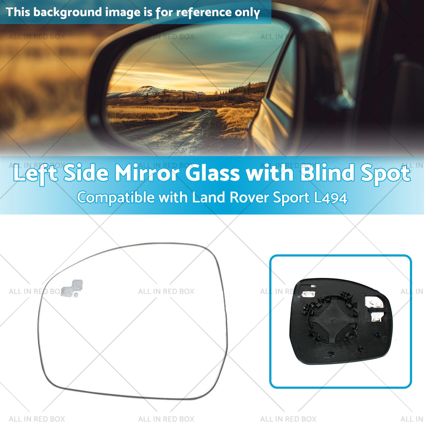 Left Side Mirror Glass with Blind Spot Suitable for Land Rover Sport L494 14-21