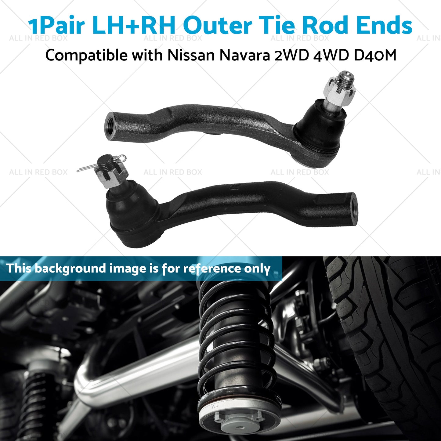 2x LH+RH Outer Tie Rod Ends Suitable for Nissan Navara 2WD 4WD D40M Chassis VSK