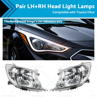 Pair LHRH Head Light Lamps Suitable for Toyota Hilux Ute 2008-2012 2WD 4WD