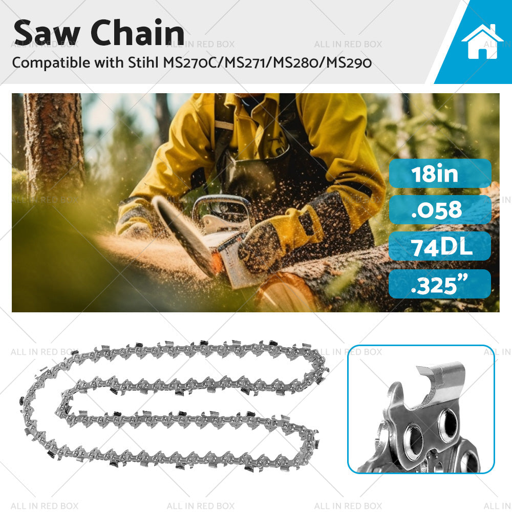 Tungsten Chainsaw Chain Semi Chisel 18 inch. 325 inch. 058 74DL Suitable for Stihl MS271