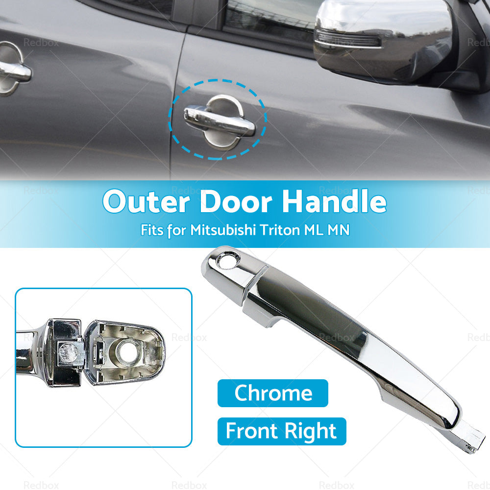 FRONT Right Outer Door Handle Chrome For Mitsubishi Triton ML MN 2006-2015