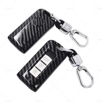 Carbon Fiber Hard Shell Smart Key Fob Chain Case Fits For Mitsubishi Outlander