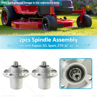 2x Blade Spindle Assembly Suitable for Raptor SD, Sport, ZTR 36'' 42'' 48'' 54''