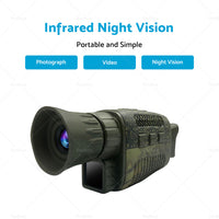 IR Night Vision Monocular 5X Zoom Telescope Digital HD Camera Hunting Video 4K