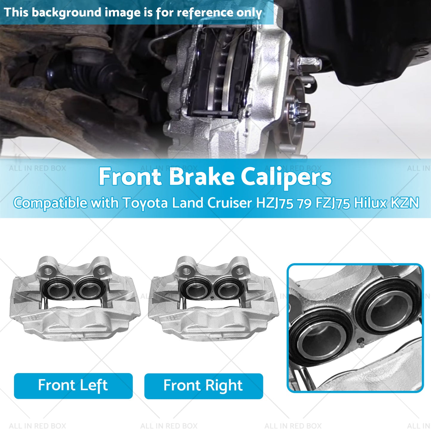 2x Front Brake Caliper Suitable For Toyota Land Cruiser HZJ75 79 FZJ75 Hilux KZN