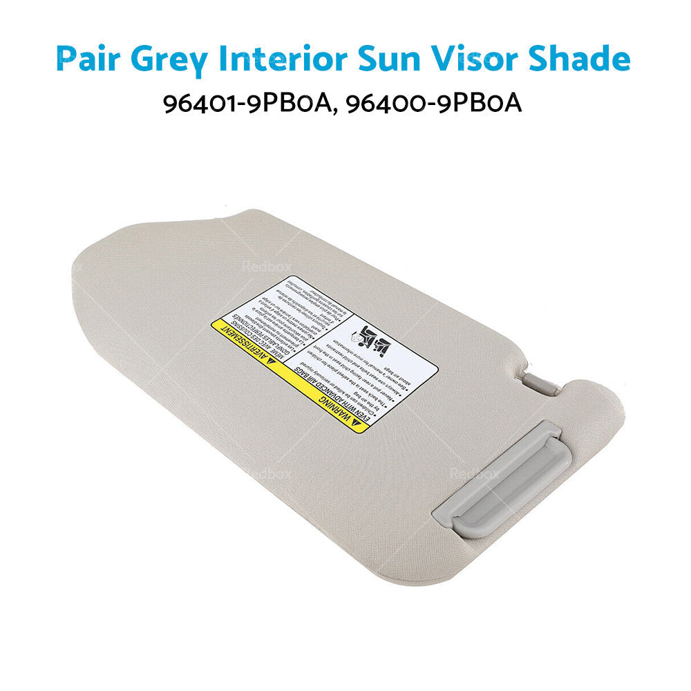 Right & Left Interior Sun Visor Shade Grey Suitable For Nissan Pathfinder R52 2013-2018