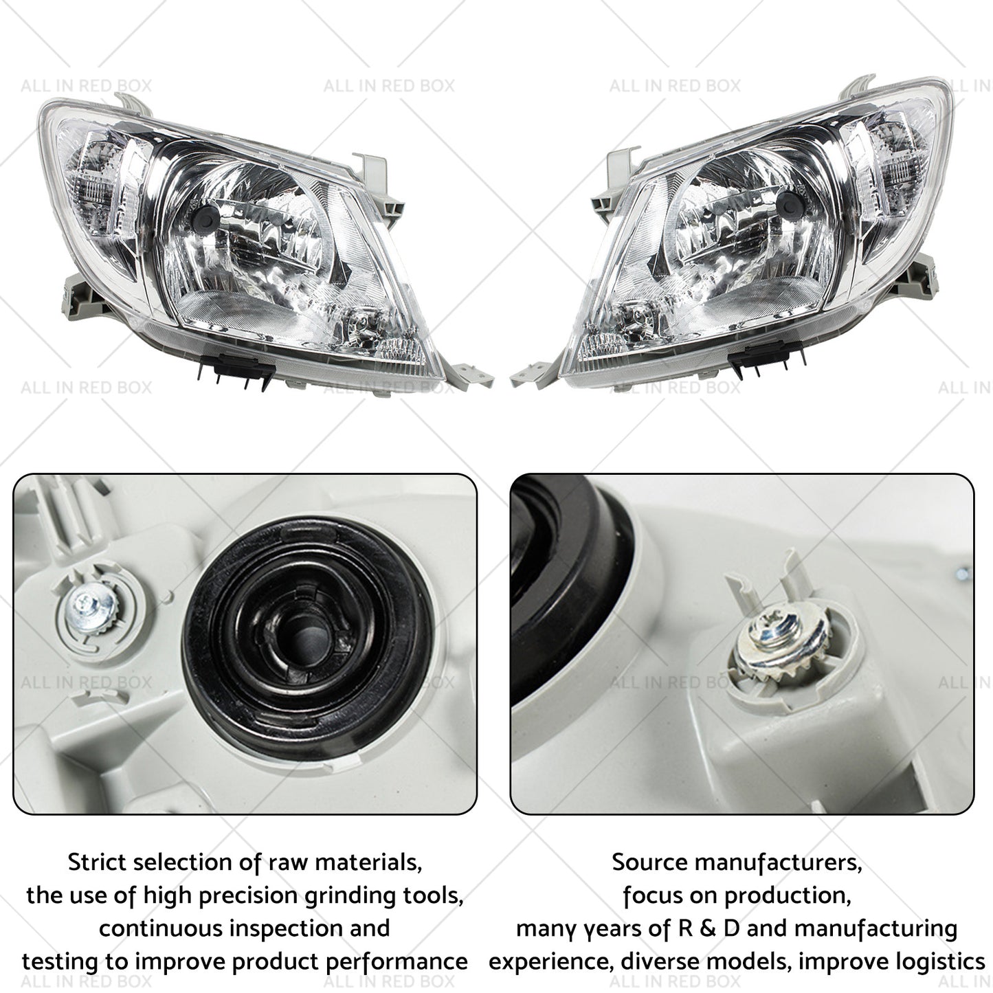 Pair LHRH Head Light Lamps Suitable for Toyota Hilux Ute 2008-2012 2WD 4WD