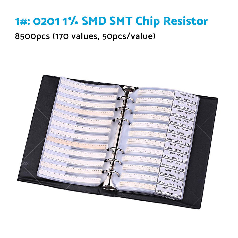 1x 0201/0402/0603/0805/1206 SMD/SMT Capacitor Chip Resistor Samples Book Kit