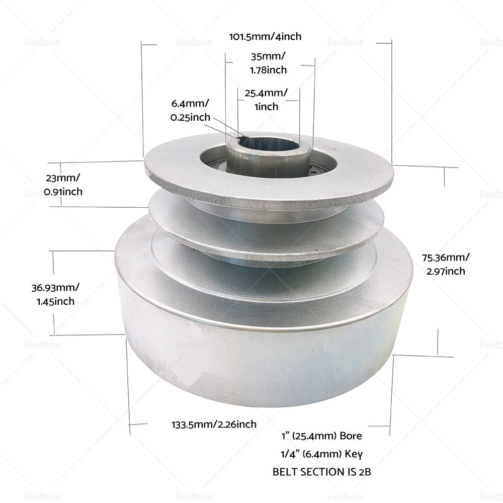 Heavy Duty Centrifugal Clutch 25. 4mm 1inch Bore DUAL PULLEY 8HP-16HP Engine 200630