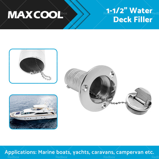 Marine Boat Keyless Water Deck Fill  or  Filler 1-1 or 2 inch  Polished 316 Stainless Steel