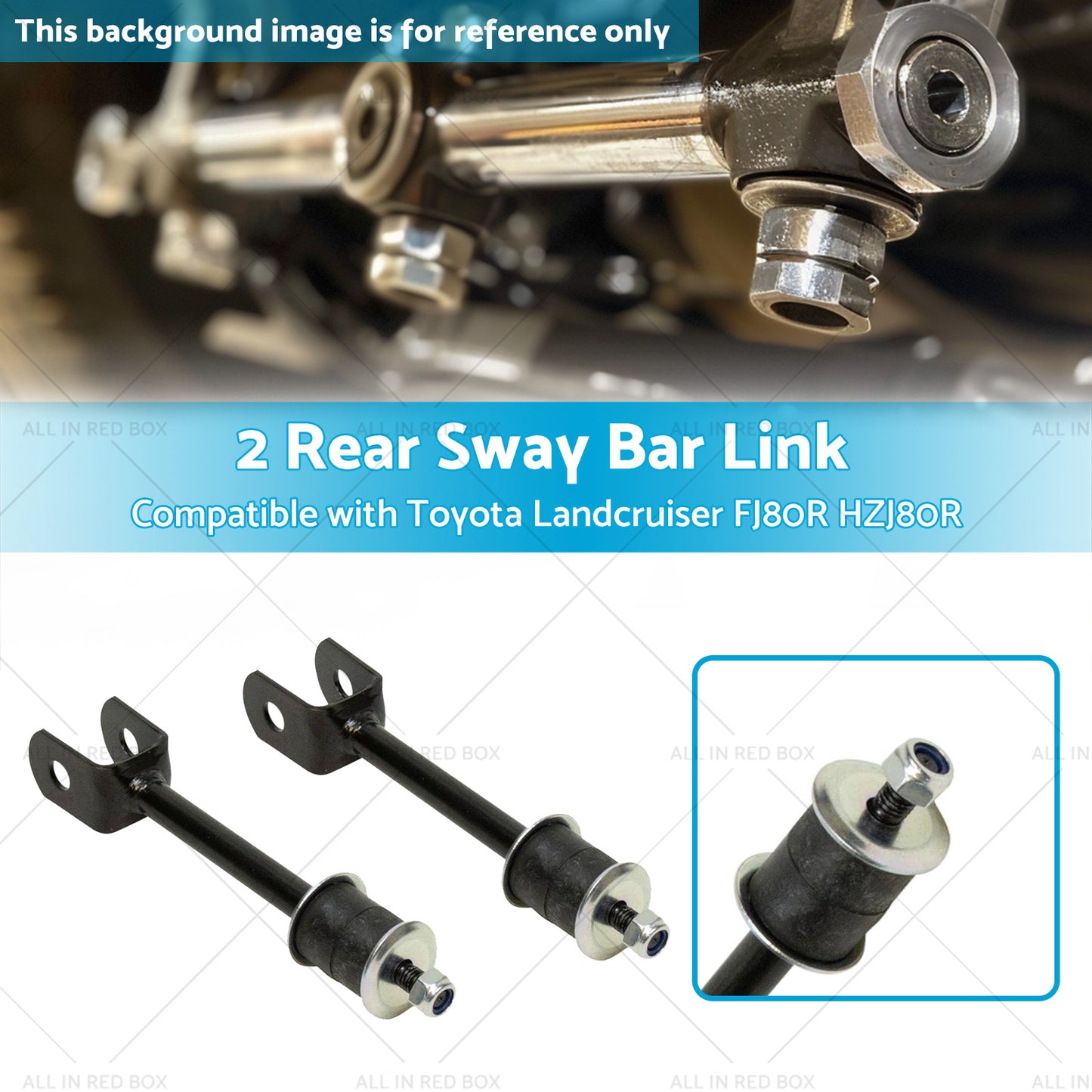 2 Rear Sway Bar Link+Bush Kit Suitable for 92-19 Toyota Landcruiser FJ80R HZJ80R