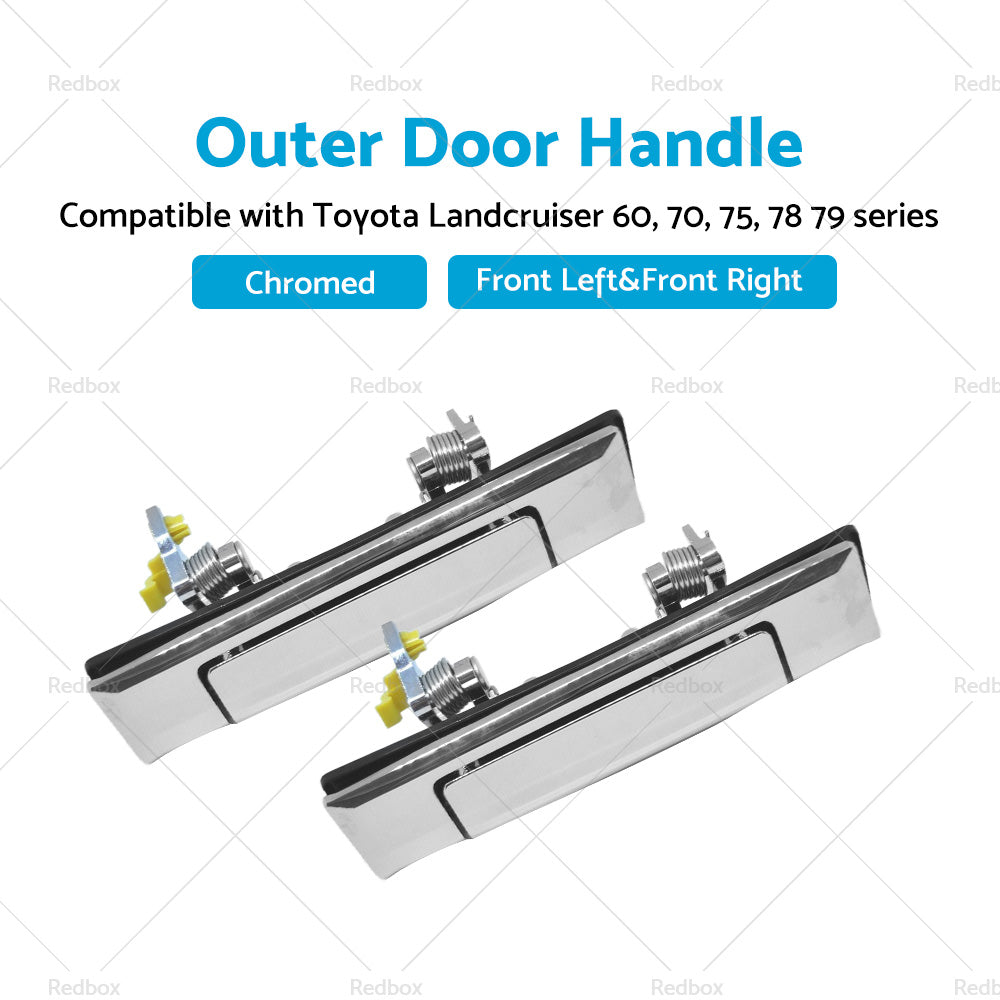 PAIR Chrome Door Handles Suitable for Toyota Landcruiser 60 70 75 78 79 80-07