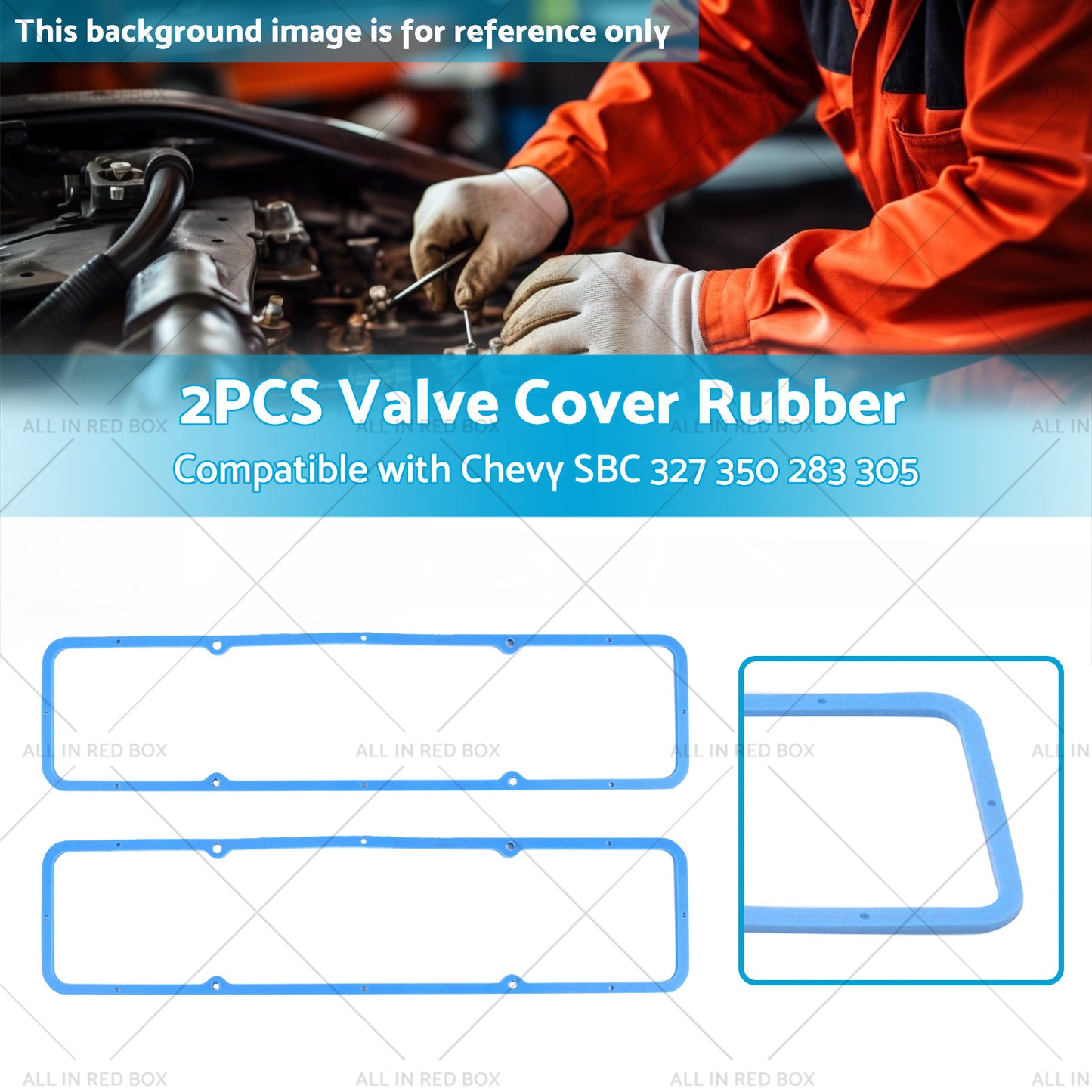 2PCS Valve Cover Rubber Steel Core Gasket Suitable For Chevy SBC 283 305 327 350