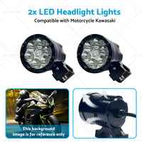 2x LED Headlight Lights Motorcycle Waterproof Driving Fog Spotlight Lamp