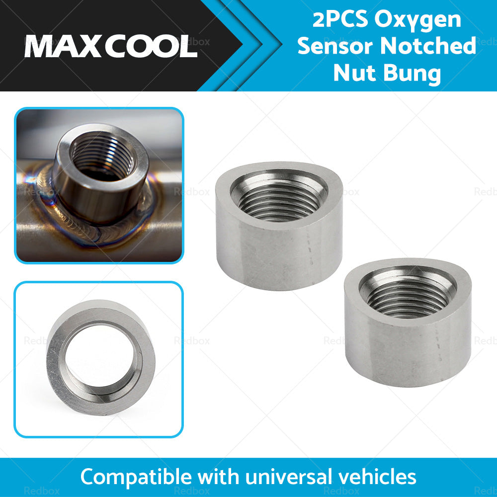 2PCS O2 Oxygen Sensor Curve Notched Nut Bung 304 Stainless Steel M18 X 1. 5