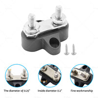 Bus Bar Terminal Block Heavy Duty Dual M6 Power Distribution Stud Black