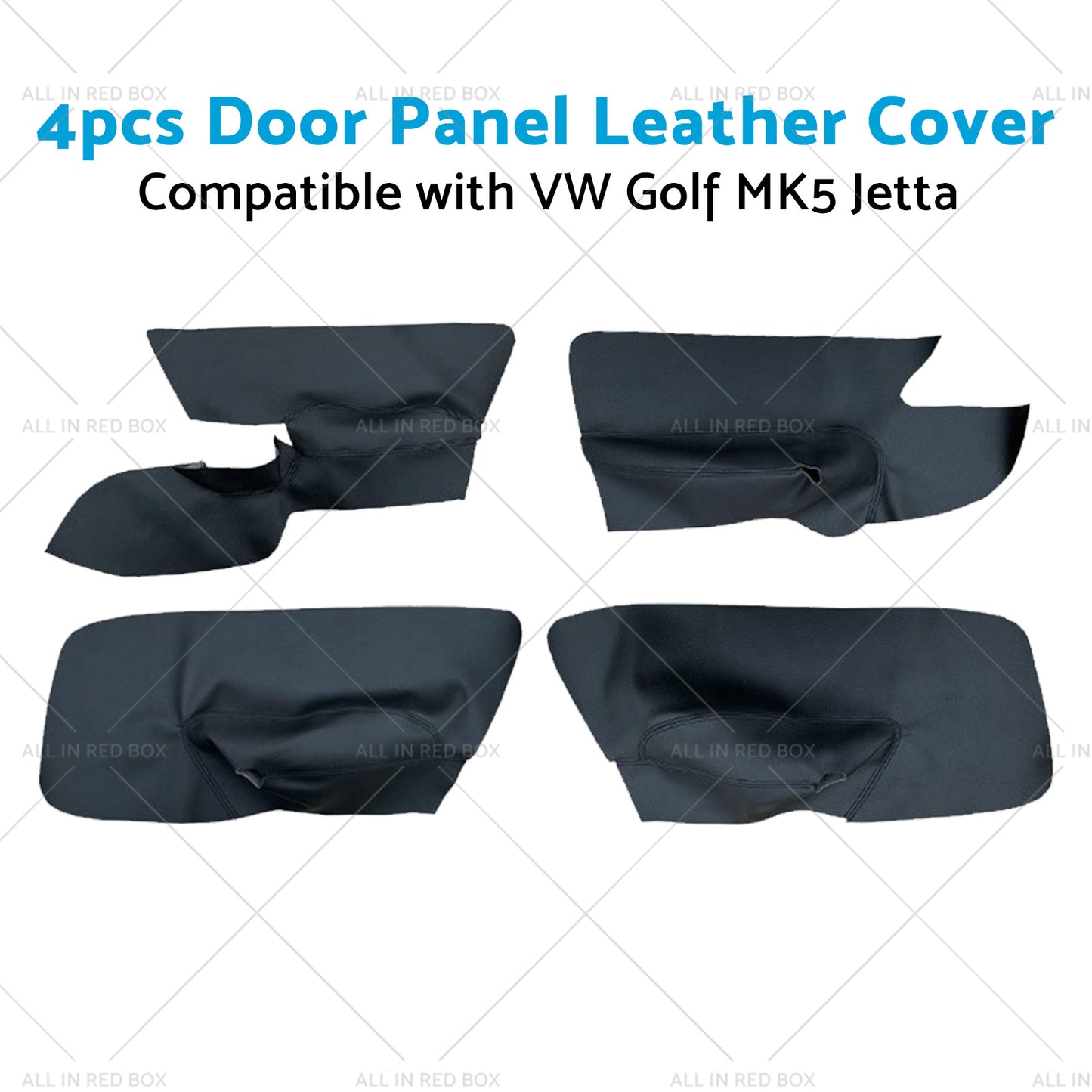 4PCS Black Leather LH RH Door Armrest Panel Cover Suitable For VW Jetta Golf MK5