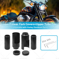 Upper Lower Front Fork Covers Cap Suitable for Harley Davidson Dyna 06-17