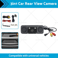 3in1 170¡ã Car Reverse Rear View Camera w  Backup Radar Parking Sensor Universal