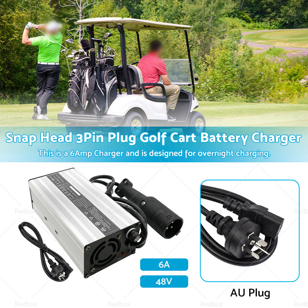 48V or 6A Snap Head 3Pin Plug Golf Cart Battery Charger Suitable For EZ-GO TXT Club