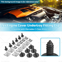 24x Engine Cover Undertray Fitting Clips Suitable for Mercedes C-Class W203 S203