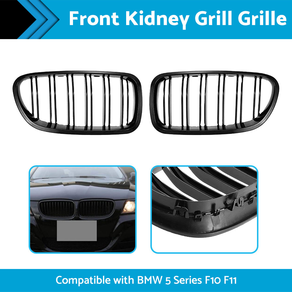 Bumper Bar Grill Grille Bodykit Suitable For BMW 5 Series F10 F11 Gloss Black