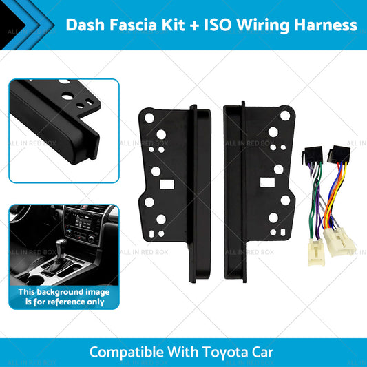 Stereo Double Din Dash Facia Fascia Kit  ISO Wiring Harness Suitable For Toyota