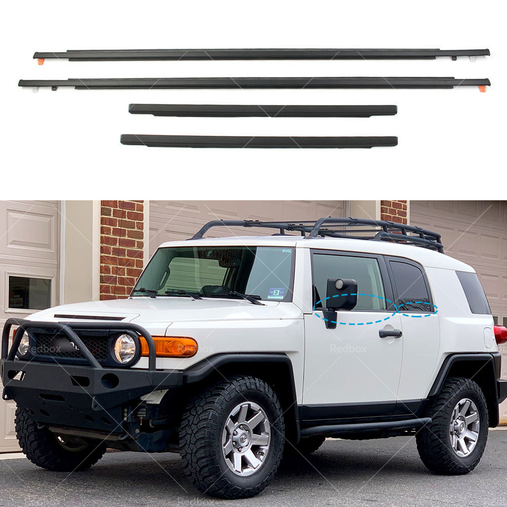 4x Door Auto Window Trim Moulding Belt Weatherstrip For Toyota 07-14 FJ Cruiser