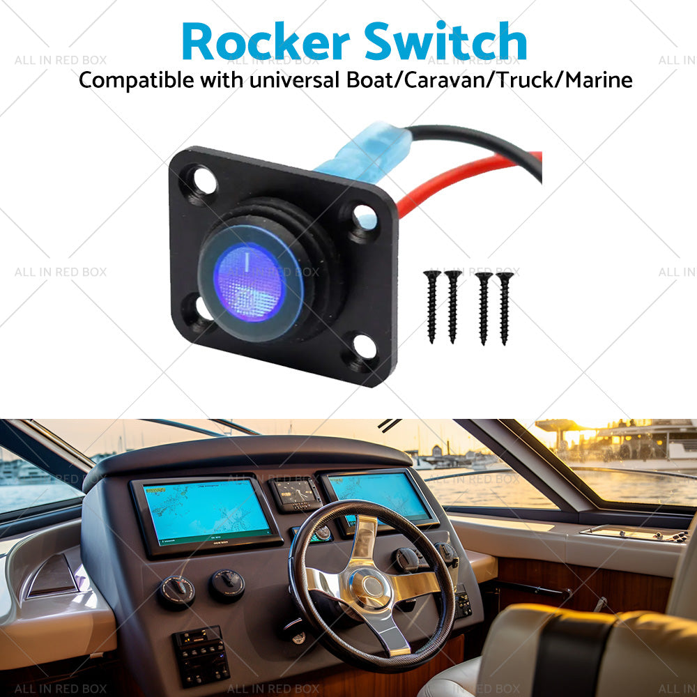 For Boat Caravan Truck Marine 12V 1 Gang Toggle Rocker Switch Panel ON OFF