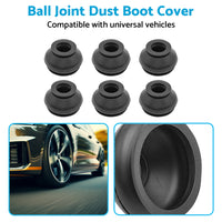 6PCS Universal Black Rubber Ball Joint Dust Boot Cover Tie Rod End Set  Kit Part