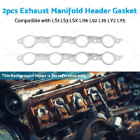 2PCS Exhaust Manifold Gasket Multi-Layer Steel Header Suitable For LS1 LS3 LSX