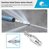 Stainless Steel Sewer Jetter Nozzle For Pressure Washer w or 1 or 4''Connect for Drain